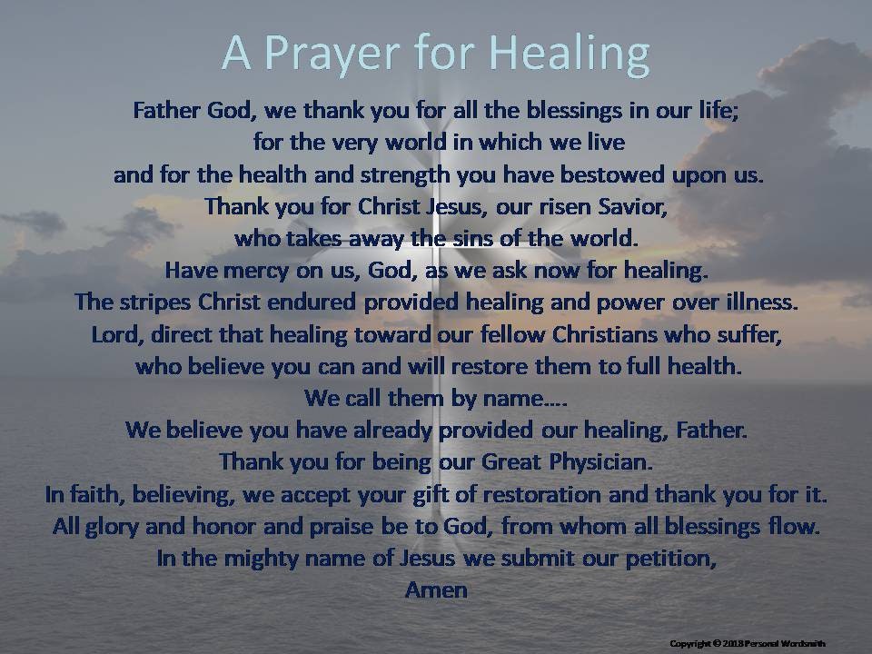 Downloadable Healing Prayer, Christian Healing Prayer Print, Pray for