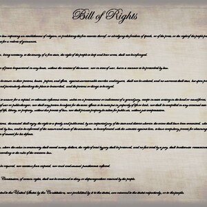 Bill of Rights Poster Print, Constitution Print, Patriotic Wall Art ...