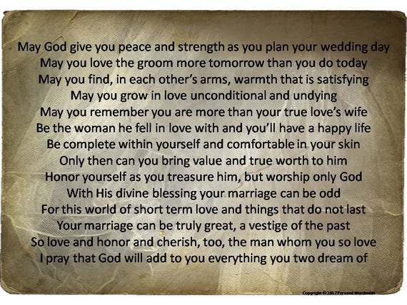 bride to be prayer