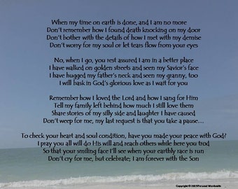 Comforting Funeral Poem, Poetry About Grief and Sympathy, Eulogy Reading, Better Place Rhyme,  Christian Graveside Reading, Apologetics