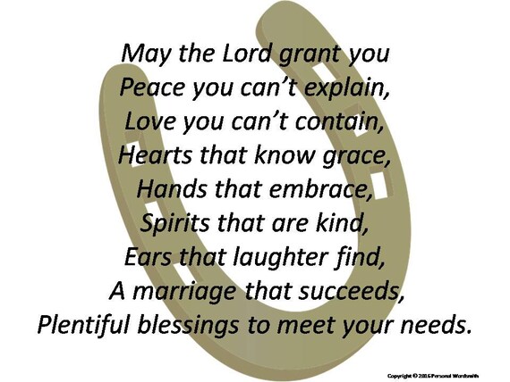 Irish Inspired Wedding Blessing Print Marriage Blessing Poem Etsy