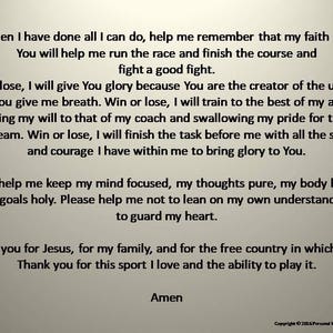 Athlete's Prayer Digital Download, Athletisches Gebet Digitaler Druck Kunst, Digitaldruck des Athlete's Prayer, Athletischer Dekor Druck, Athletische Kunst