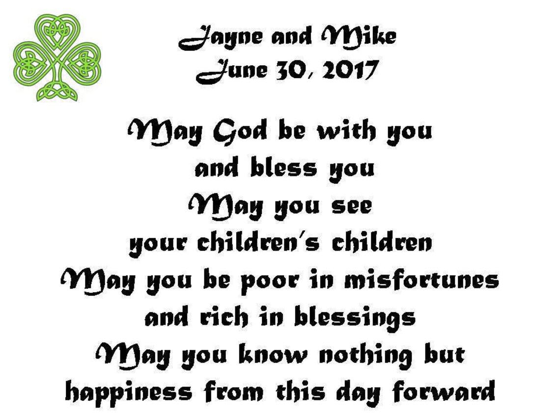 Irish Wedding Blessing Print, Downloadable Irish Wedding Blessing ...