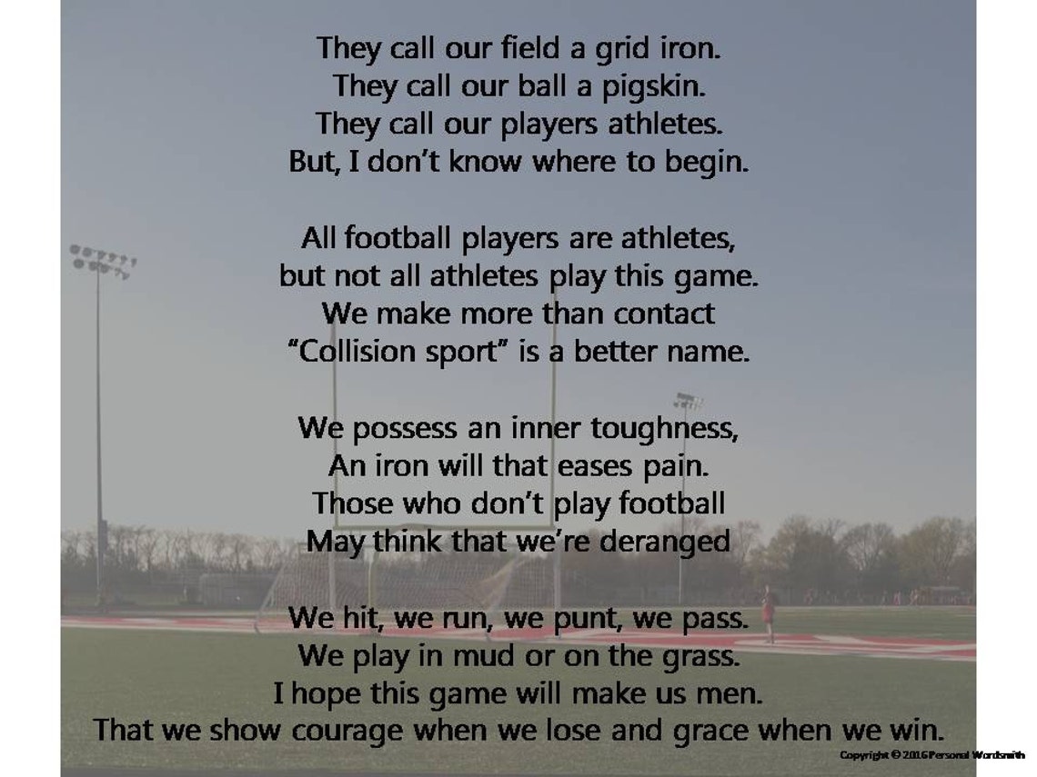 Football Players Poem Digital Download, Athletes Poem Photo Print