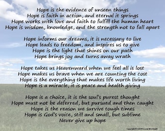 Never Give Up Hope by Personal Wordsmith, A Poem of Encouragement, Sermon Ilustration Verse, War Room Art Work, Christian Meditation