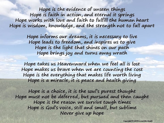 Is hope poem what Featured Poem: