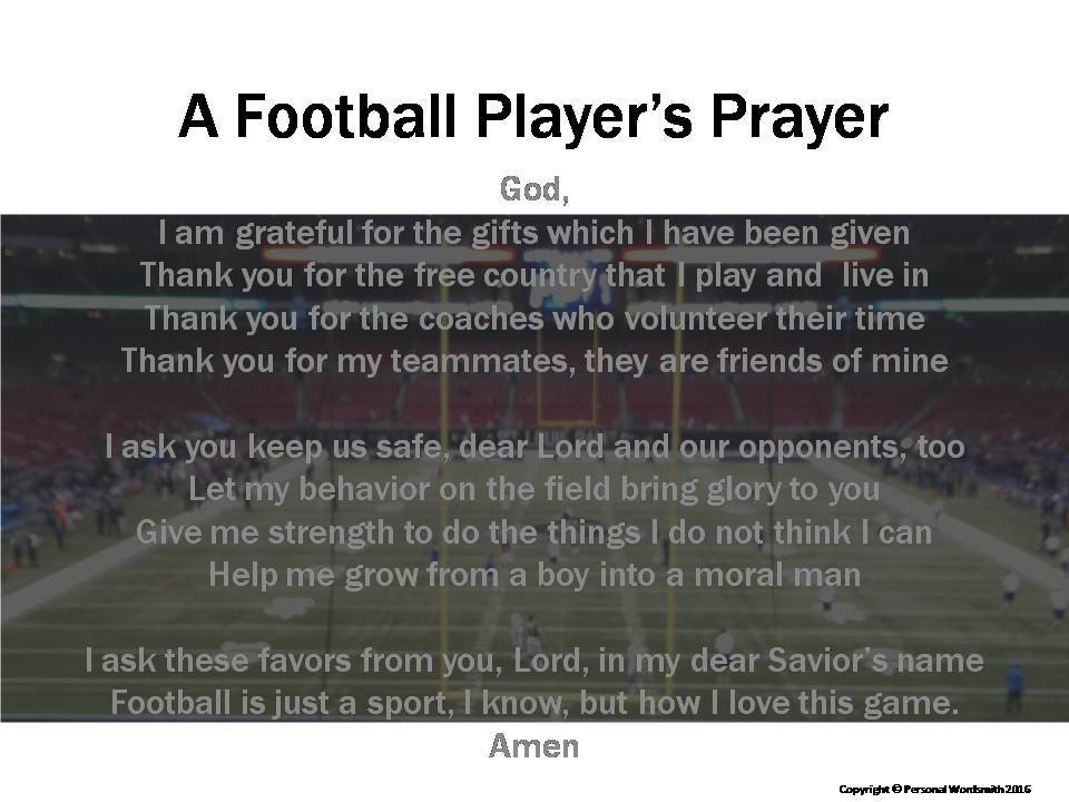 Christian Pre-game Football Prayer Print Digital Download -  Hong Kong