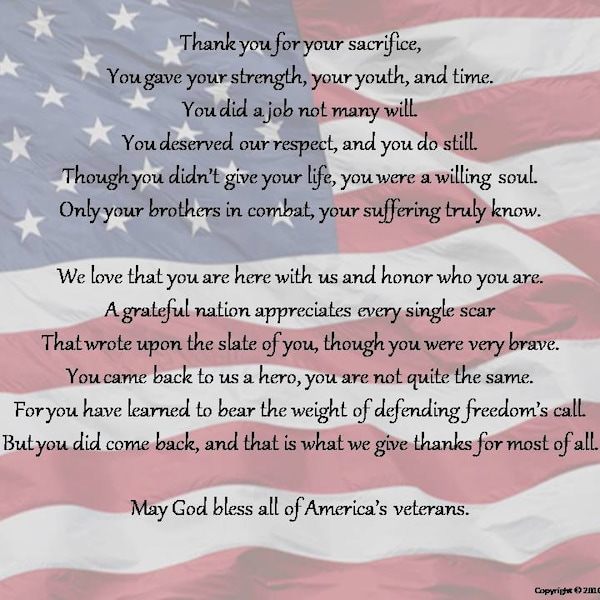 Thank You Poem For Veterans, Veteran Day Poem About Respect and Admiration, Poem About Heroes, Heartfelt Tribute to Military Veterans Print