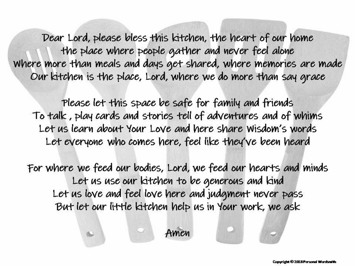 Kitchen Blessing Download Bless Our Home Print Prayer for Etsy