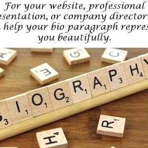 Biography Ghost Writing, Assistance with Company Vision, Help Writing Personal Description, Creative Professional Introduction Paragraph