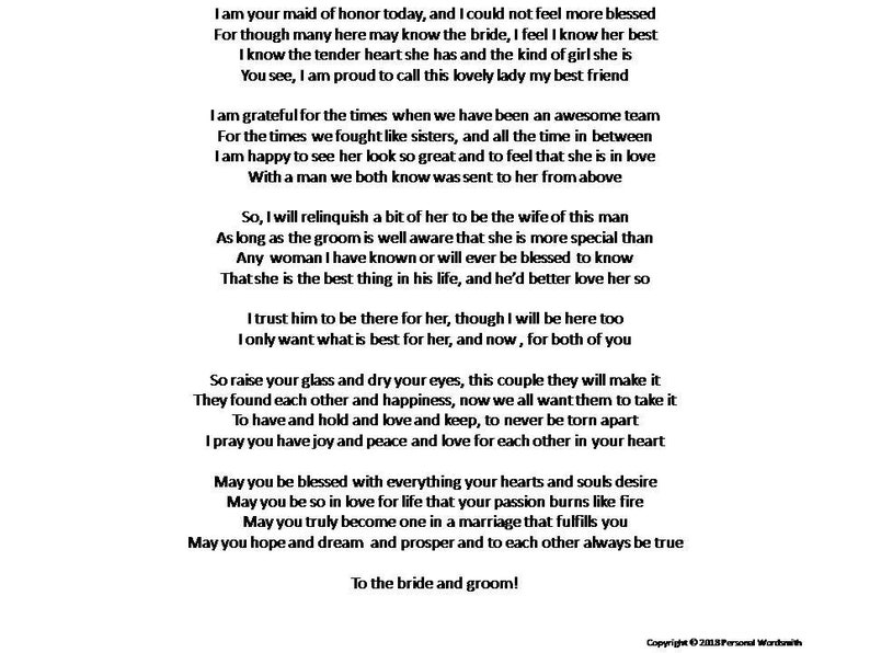 How to write maid of honor speech image