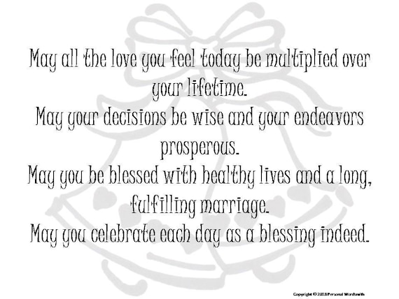 Marriage Blessing Toast Digital Print Downloadable Wedding Etsy