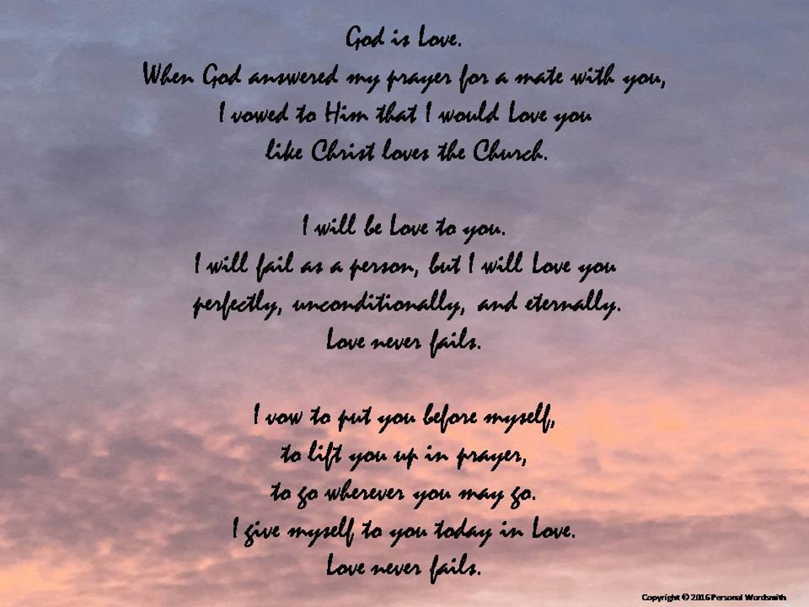 God is Love Wedding Vows Short Marriage Vows Print Purple Etsy