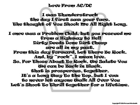 Items similar to Rock and Roll Wedding Vows Download