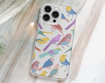 Birds cute Clear Phone Case For iPhone 15 14 Plus 13 Pro Max 12 Mini XR 11 7 8 SE 2022 Galaxy S23