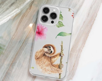 Sloth Clear Phone Case For iPhone 15 14 Plus 13 Pro Max 12 Mini XR 11 8 7 SE 2022 Galaxy S23 S22  Sloths cute