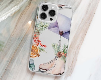 Winter pattern Clear Phone Case For iPhone 15 14 Plus 13 Pro Max 12 Mini XR 11 8 7 SE 2022 Galaxy S23 S22  Aesthetic