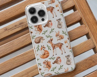 Animal and mushroom Clear Phone Case For iPhone 15 14 Plus 13 Pro Max 12 Mini XR 11 8 7 SE 2022 Galaxy S23 S22  aesthetic