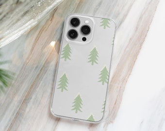 Christmas Trees Aesthetic Clear Phone Case For iPhone 14 Plus 13 Pro Max 12 Mini 15 XR 11 8 7 SE 2022 Galaxy S23 S22