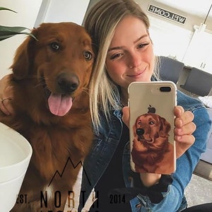 Custom Dog Portrait Phone Case | Gift for dog lover | Dog gift ideas | Custom Pet Portrait | Dog mom gift | Pet Illustration | Dog loss gift