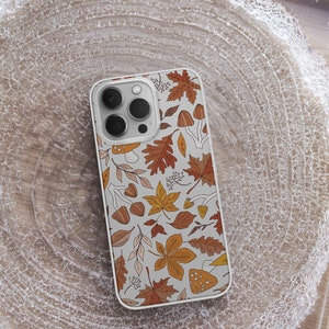 Leaves Fall Clear Phone Case for iPhone 14 Plus 13 Pro Max 12 Mini