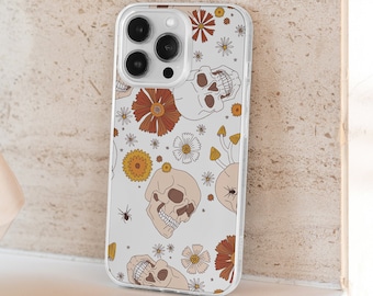 Esqueletos bonitos halloween funda de teléfono transparente para iPhone 15 14 Plus 13 Pro Max 12 Mini XR 11 8 7 SE 2022 Galaxy S23 S22