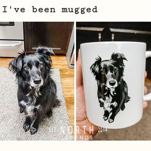 Custom Pet Portrait Mug Dog Coffee Mug Pet Coffee Cup Mother Gift Idea Custom Cup Personalized Mug Dog Lover Gift For Her Mug image 1