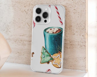 Hot Chocolate Clear Phone Case For iPhone 15 14 Plus 13 Pro Max 12 Mini XR 11 8 7 SE 2022 Galaxy S23 S22  winter cute