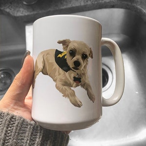 Custom Pet Portrait Mug Dog Coffee Mug Pet Coffee Cup Mother Gift Idea Custom Cup Personalized Mug Dog Lover Gift For Her Mug image 7