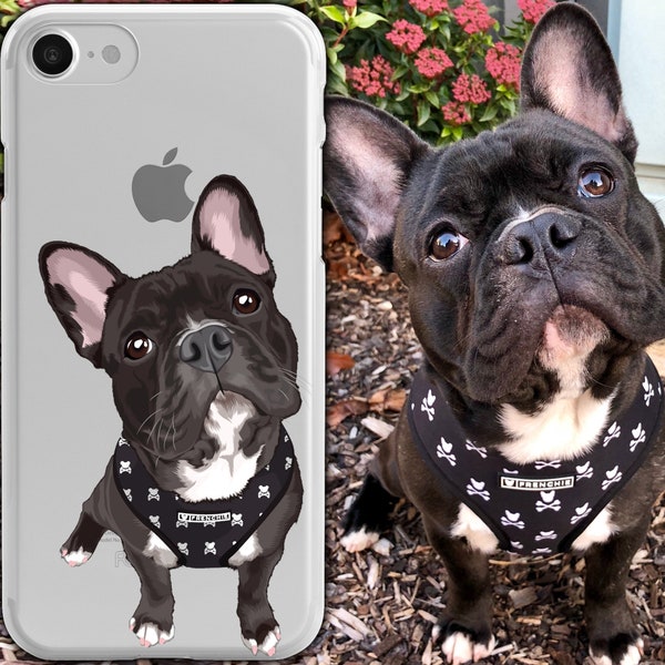 French Bulldog Portrait Phone Case | Gift for dog lover | Dog gift ideas | Custom Pet Portrait | Dog mom | Pet Illustration | Dog loss gift