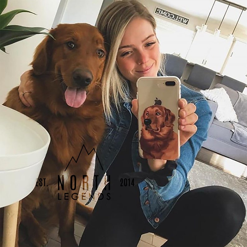 Custom Dog Portrait Phone Case Gift for dog lover Dog gift ideas Custom Pet Portrait Dog mom gift Pet Illustration Dog loss gift image 1