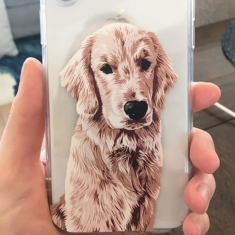 Custom Pet Illustrated Phone Case, gift for dog lover, dog gift ideas, Custom Pet Portrait, Fiance Gift , Pet Illustration, dog phone case 