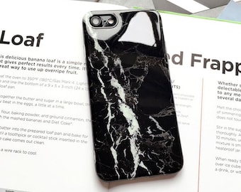 Black Marble Phone Case  marble matte iPhone 14 Plus 13 Pro Max 12 Mini XR 11 8 7 SE 2022