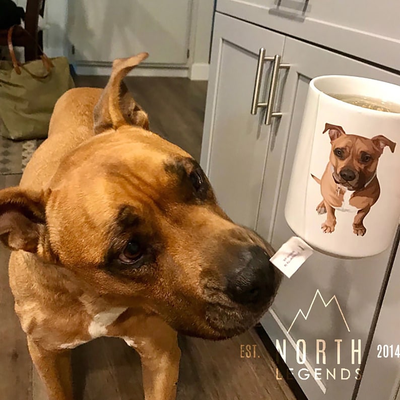 Custom Pet Portrait Mug Dog Coffee Mug Pet Coffee Cup Mother Gift Idea Custom Cup Personalized Mug Dog Lover Gift For Her Mug image 2