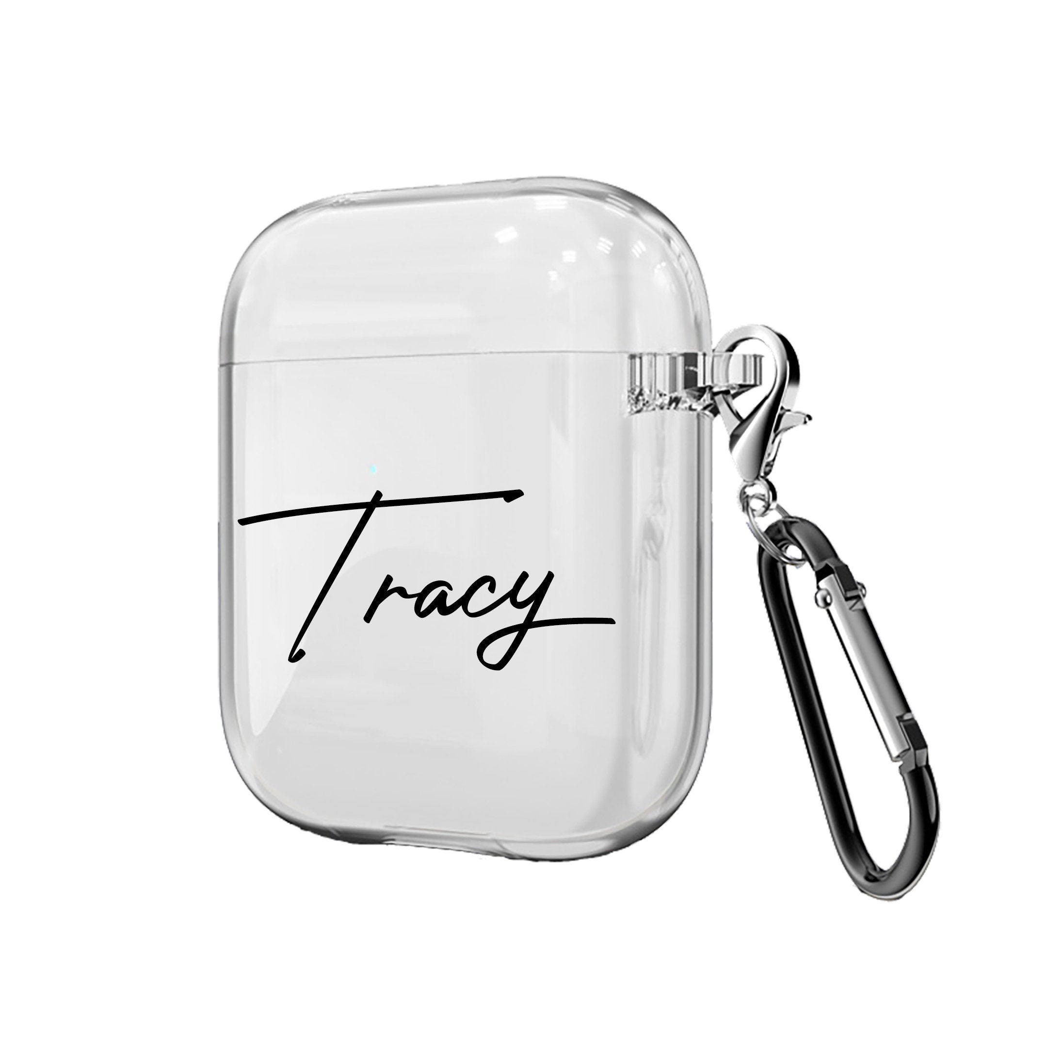 Personalized Custom Black Airpods Case - Pro Keychain key holder