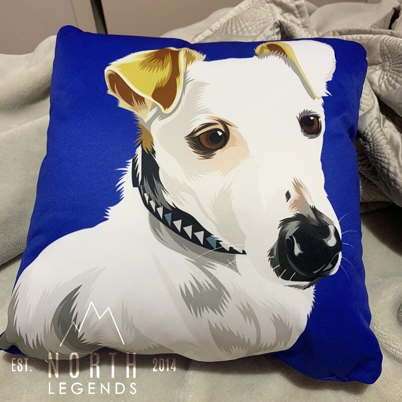 Custom Pet Portrait Pillow Custom Pet Portrait Dog Lover Etsy