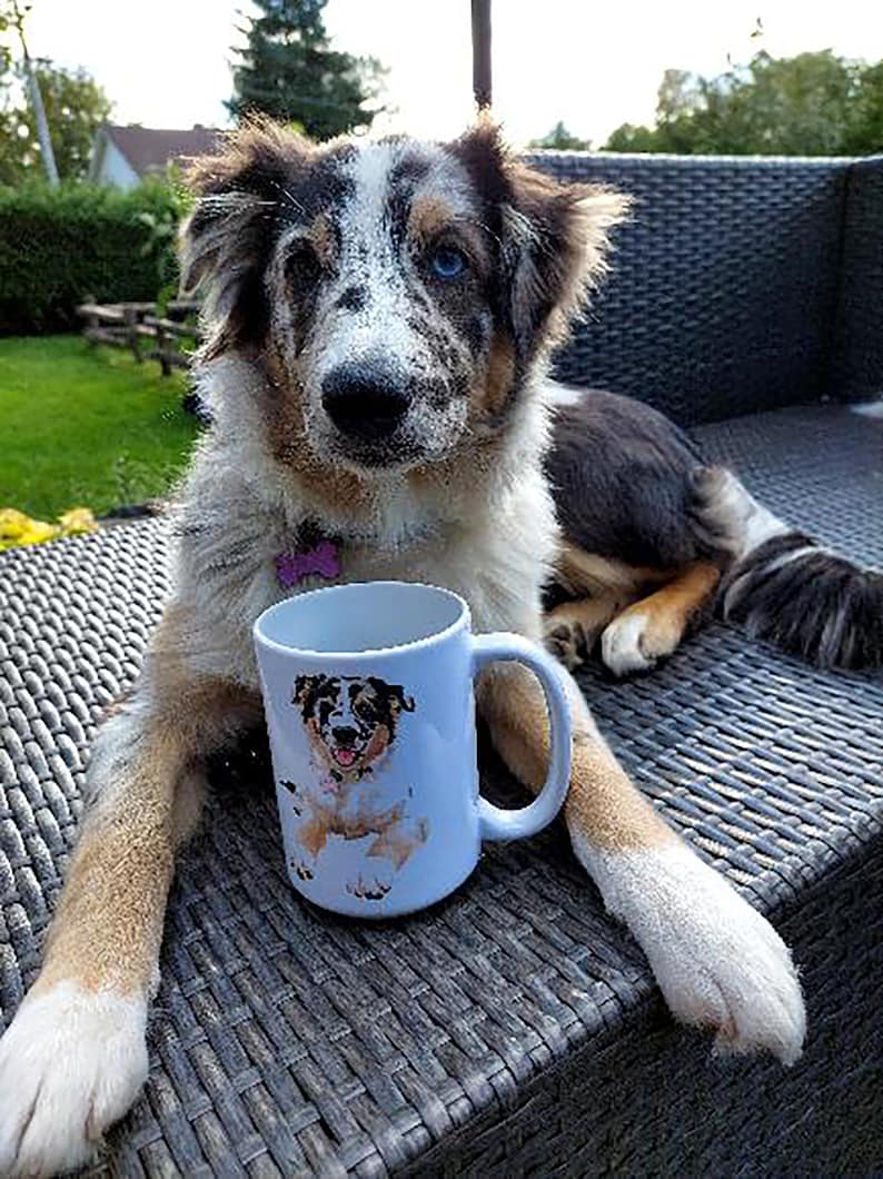 Custom Pet Portrait Mug Dog Coffee Mug Pet Coffee Cup Mother Gift Idea Custom Cup Personalized Mug Dog Lover Gift For Her Mug image 3