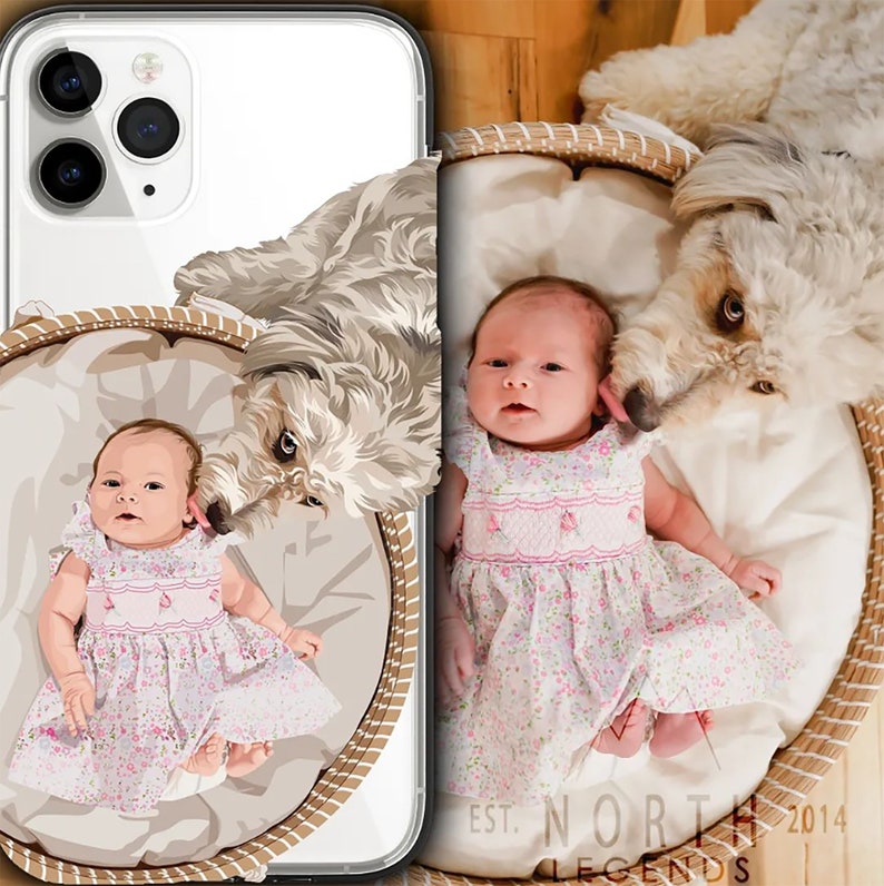 Custom illustrated Person Phone Case, Father Day Gift. Hand Drawn Phone Case Case, iPhone 111 case, iPhone Xr case, iPhone Xs case, iPhone X 