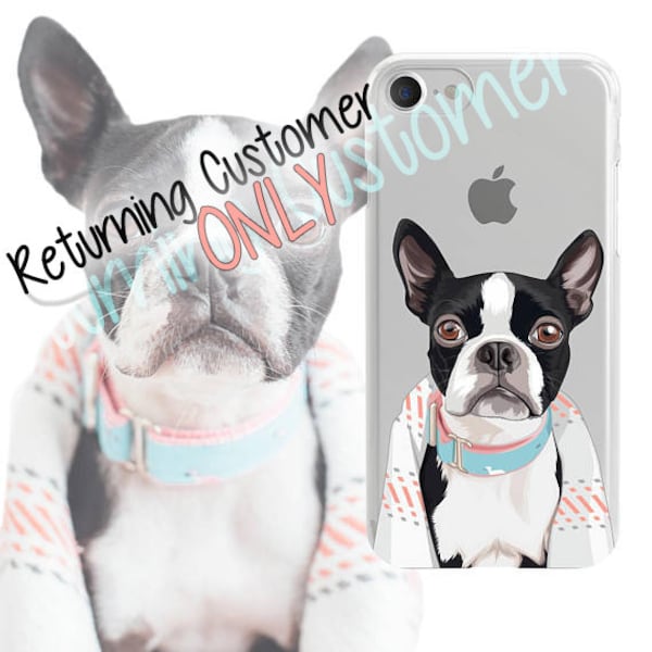 Custom Clear Phone Case for Returning Customers ONLY, RE-orders With NO Edits, Custom Pet Portrait Phone Case | Gift for dog lover | Gift