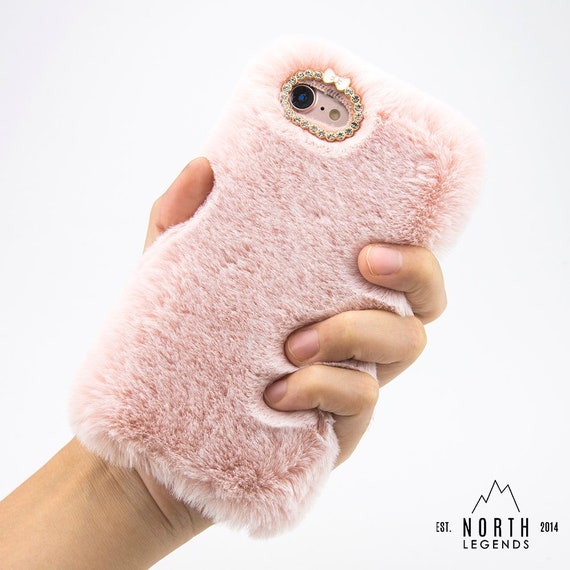 Ruwe slaap dier platform Fluffy Case Fur Pink Fabric Caseiphone 6 Case Iphone 7 - Etsy