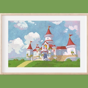 Peach&#39;s Castle - Mario Bros Art, Mario Art, Nintendo Art, Princess Peach Art