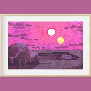Twin Sunset - Star Wars Art