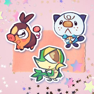 Pokemon Stickers Gen 5-Unova Starters-Snivy, Oshawott and Tepig