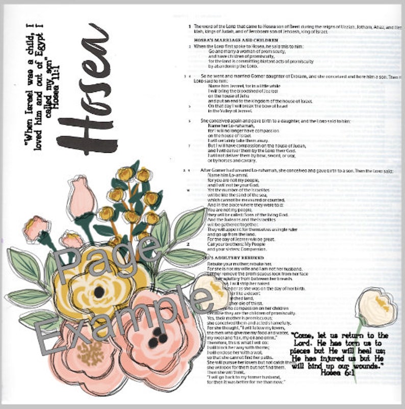 Hosea Bible Journaling Printable &amp; Limited Time FREEBIE. Great - Etsy