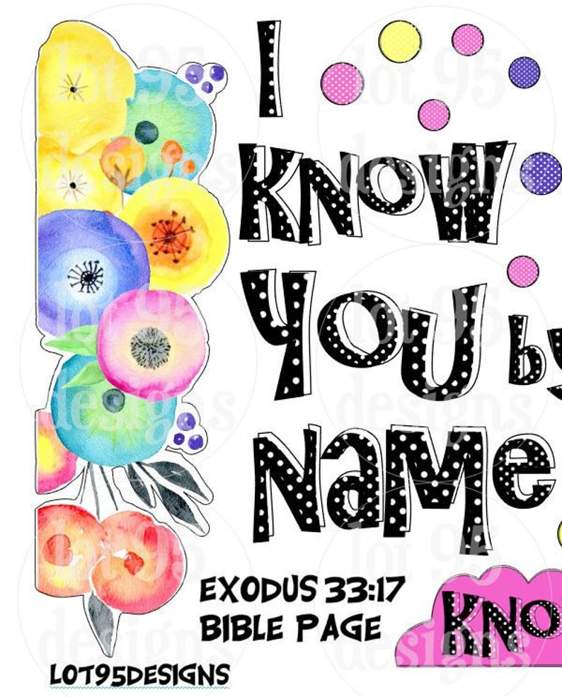 I Know You by Name Bible Page Kit. Great for Journaling Bibles - Etsy