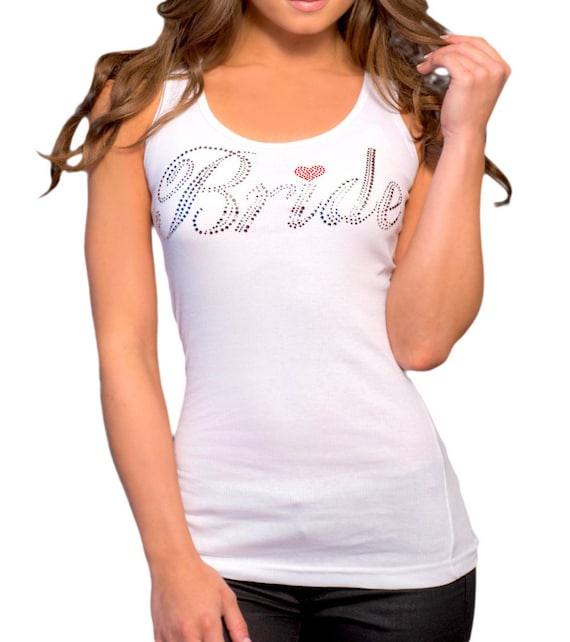 white bride tank top