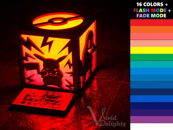 Pokemon Inspired Pikachu Charmander Bulbasaur Squirtle Pokeball Colorchanging Led Lantern