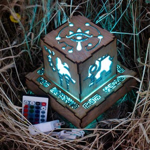 Zelda Breath of The Wild Divine Beast Inspired Lantern - BOTW Sheikah Eye, Medoh, Naboris, Rudania, Ruta with wall powered base