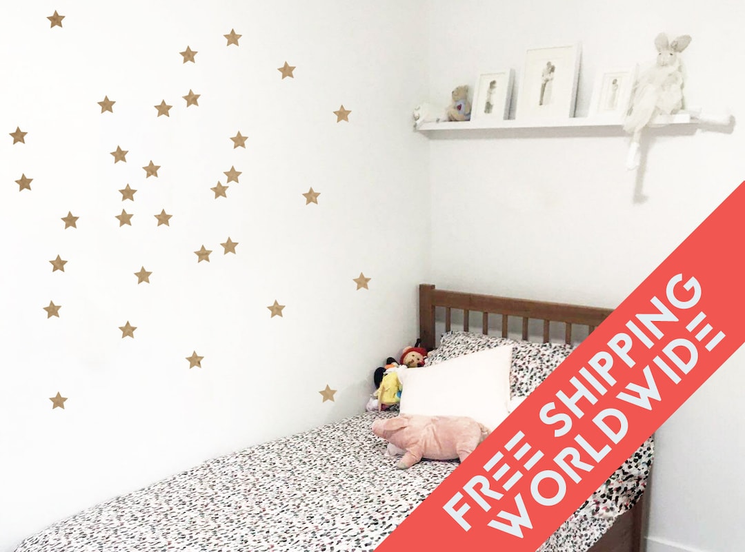 Metallic Gold Stars Wall Decals Decor Stickers Nursery Baby Etsy