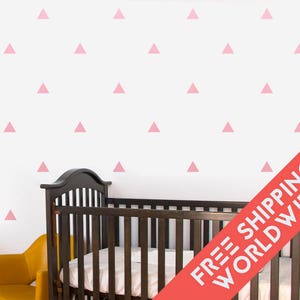 Triangle Baby Pink Light Pastel Wall Decals Decor Stickers Nursery Girl Sky Pattern Modern & Scandinavian